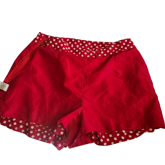 Disney Lauren Conrad collab Minnie Mouse shorts red polka dot bow women's large - Picture 4 of 11